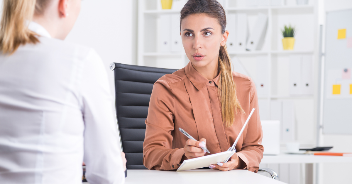 Things You Can’t Ask at a Job Interview - businesswoman conducting a job interview